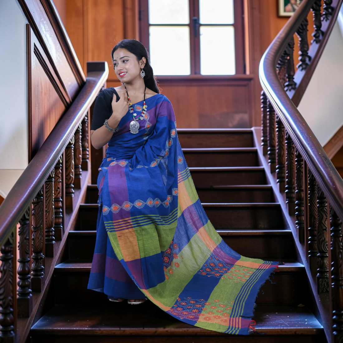 Neelanjali Classic Hand Khesh Cotton Saree - Authentic Handcrafted Saree | Art Angan