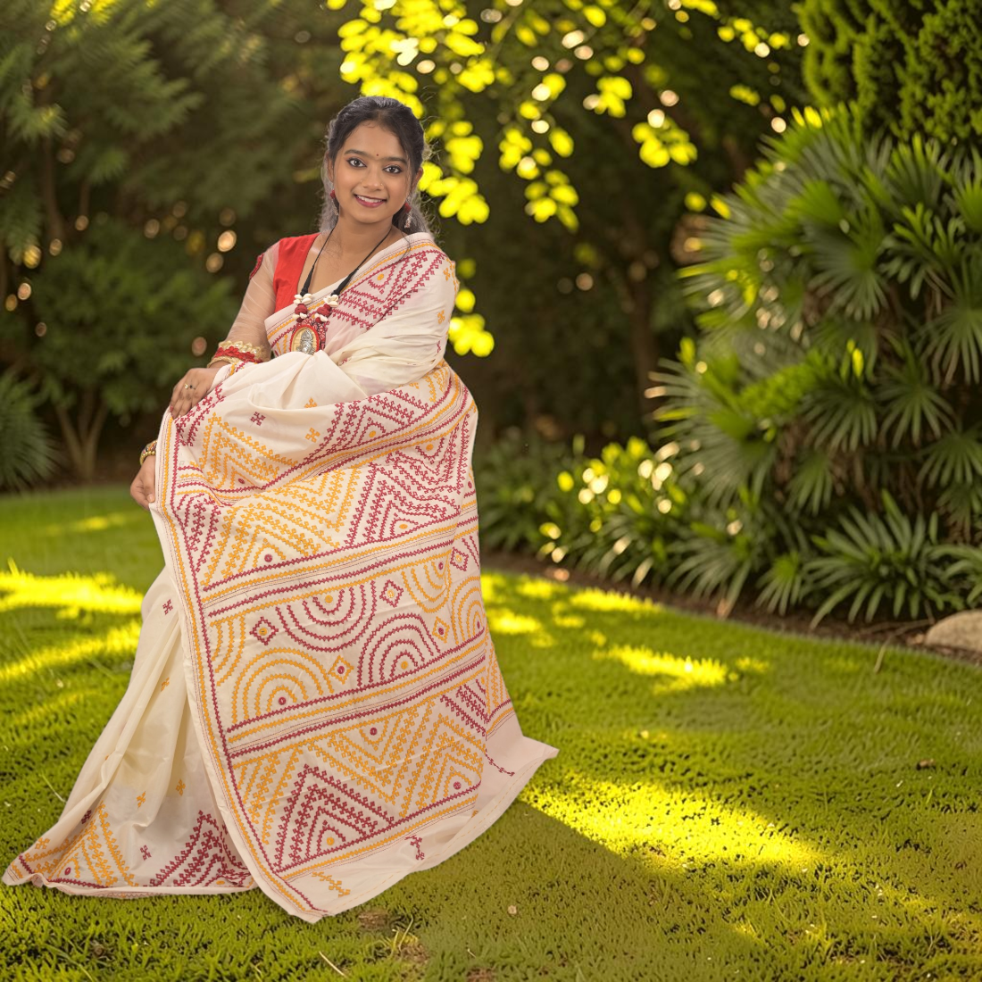 Shvetika Heritage Gujarati Stitch Bangalore Silk Saree