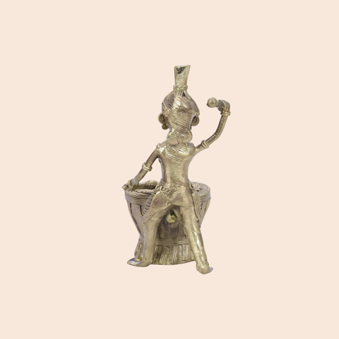 Dokra Dhamsa showpiece - Handcrafted Indian Art (View 4) | Art Angan