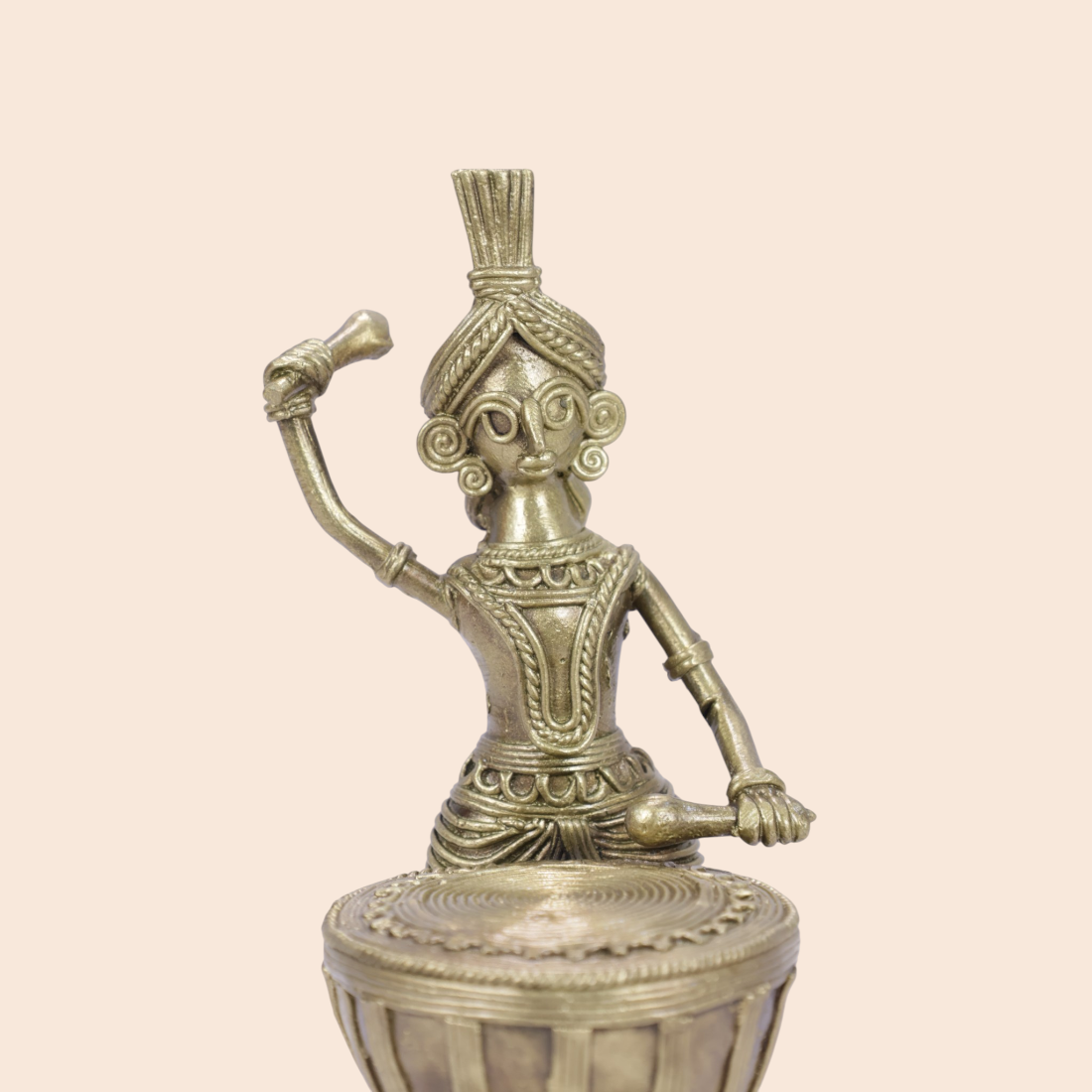 Dokra Dhamsa showpiece - Handcrafted Indian Art (View 5) | Art Angan
