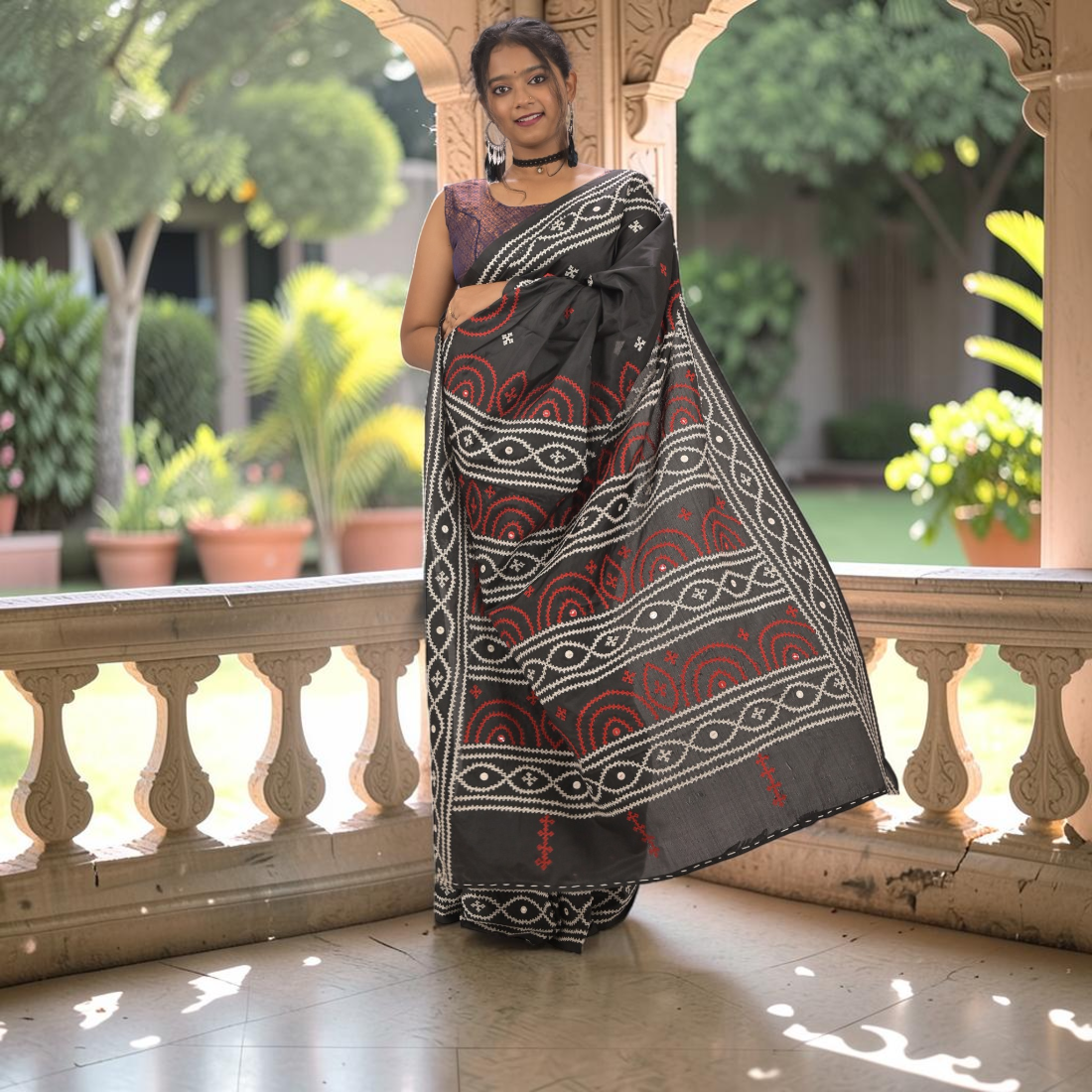Nishika Royal Gujarati Stitch Bangalore Silk Saree