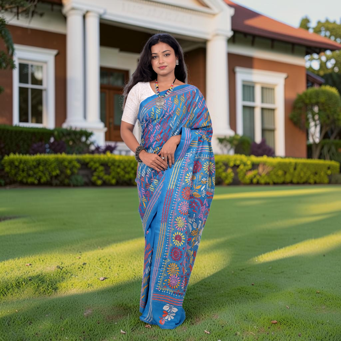 Aarunya Serenity Katha Stitch Bangalore Silk Saree